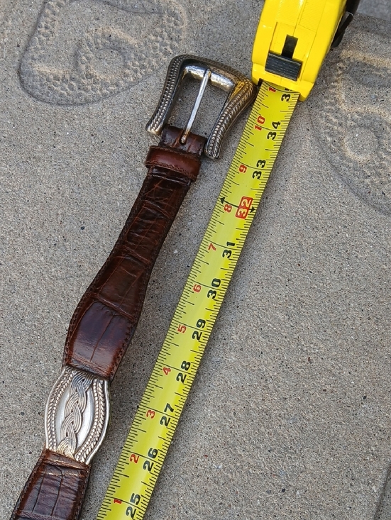 Fossil Leather Belt Womens Sz M Silver Buckle Brown Leather Sz M  28\